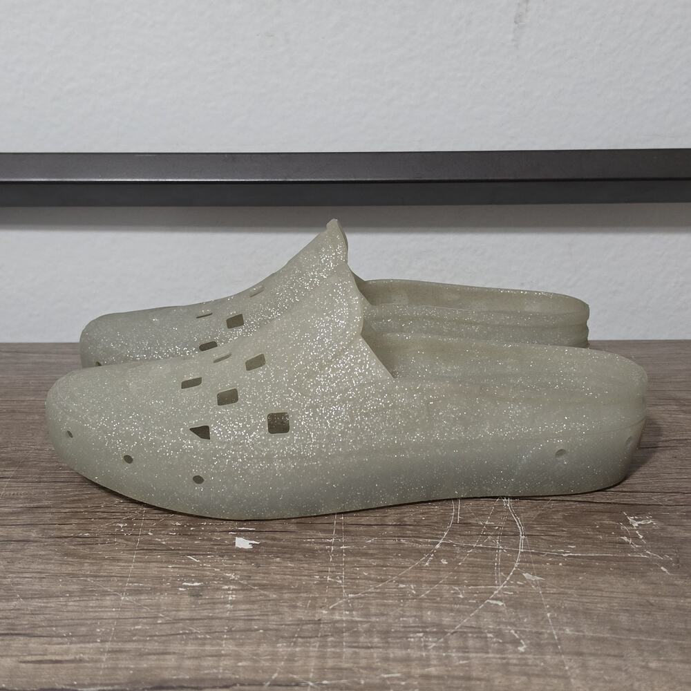 Vans TRK Men’s Casual Slip-On Perforated Rubber EVA Shoes Size 8 Gray Glitter